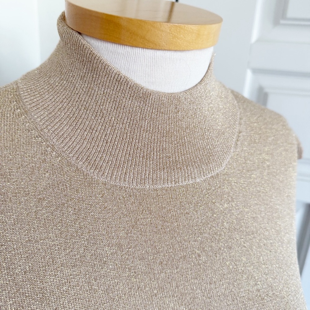 NWT Coldwater Creek Gold Sleeveless Knit Top High Neck Mock Turtleneck Size 1X - Picture 9 of 14